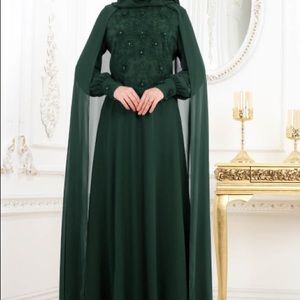 Fancy Green maxi Dress jilbab abaya